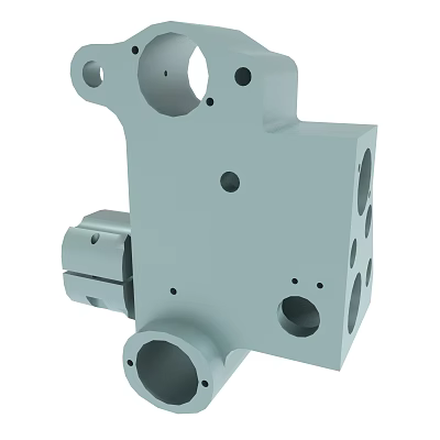 Precision Machined Industrial Metal Part With Multiple Holes And Structures 3d model