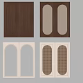 Different Style Wooden Door Panels With Brown White Textured And Grid Patterns 3d model