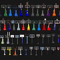 Sports Equipment Collection Featuring Various Colored Basketball Hoops In Different Styles