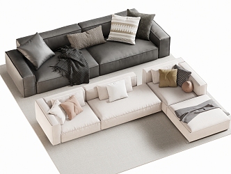 Double sofa Multi-person sofa Corner sofa 3d model