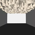 Special-Shaped Ceiling Xiangyun Ceiling Corrugated Ceiling Wave Ceiling Xiangyun Paper Ceiling Random Curled Kraft Paper Ceiling French Textured Paper 3d model