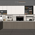 Modern Kitchen Interior With Wooden Cabinets White Countertop And Stainless Steel Appliances