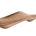 Modern Wooden Stool With Unique Wave Shaped Curved Design And Smooth Surface