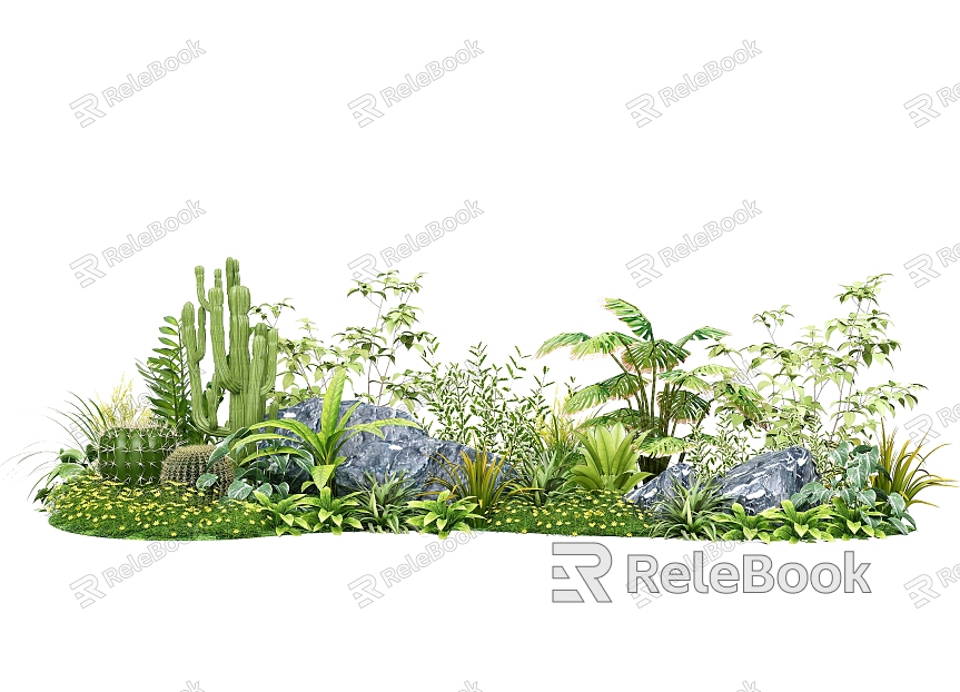 Plant group Plant combination Courtyard Flowers and plants group Flowers and plants model