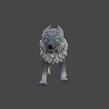 Mythical Gray White Wolf 3D Model With Blue Glowing Eyes And Rune Mark