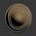 Military Weapon Missile 3D Model With Brown And White Cylindrical Body