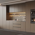 Modern Sideboard with Wooden Cabinets Drawers and Built in Oven Design