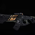 Futuristic Sci Fi Weapon Advanced Gun with Black and Gold Design Type 07 Details 3d model