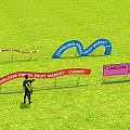 Liangloong Fresh Fruit Market Cherry Photo Spot With Colorful Banners On Green Grassland