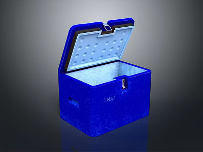 Blue Computer Storage Case With Open Lid And Internal Compartments Secure Lock Design 3d model