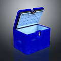 Blue Computer Storage Case With Open Lid And Internal Compartments Secure Lock Design 3d model
