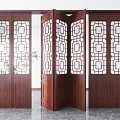 Chinese folding door screen partition 3d model