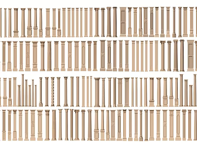 Different Classical Roman Columns In Various Decorative Designs And Architectural Styles 3d model