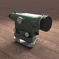Green Industrial Surveying Level Equipment With Scale And Knob On Wooden Floor