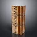 Wooden Carved Column With Intricate Patterns And Natural Texture Design