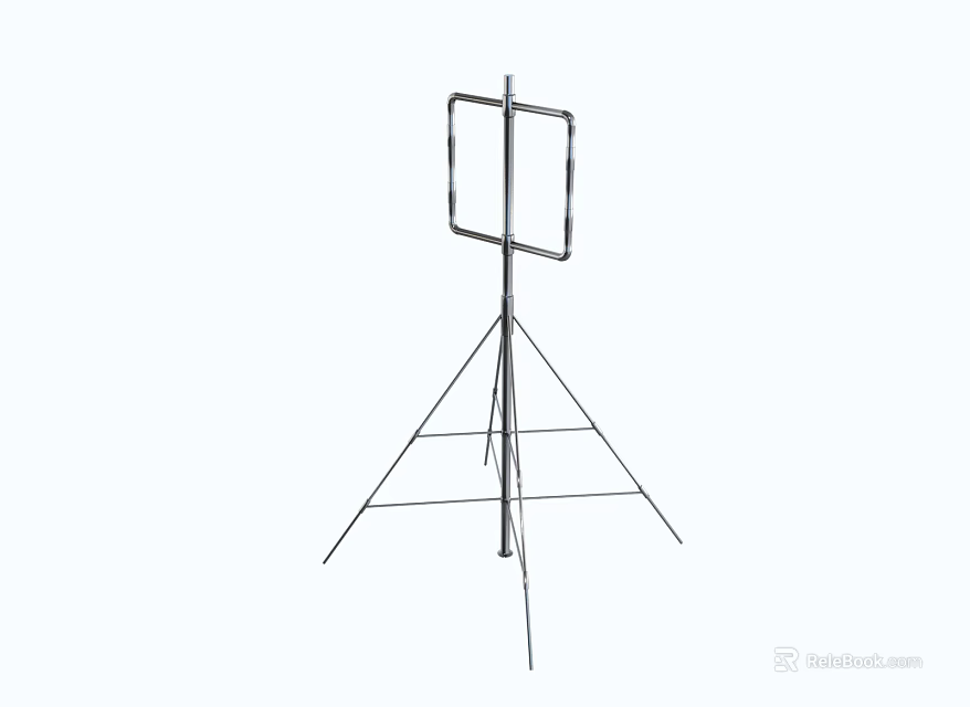 Adjustable Studio Easel With Rectangular Canvas Board On Tripod Stand 3d model 