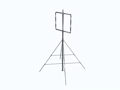 Adjustable Studio Easel With Rectangular Canvas Board On Tripod Stand 3d model