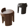 Modern solid wood stool 3d model