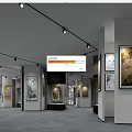 Book Art Gallery With Modern Design Featuring Various Artworks On Walls And Spotlights