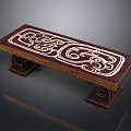 Traditional Dark Wood Bench With Intricate Carved Patterns And Decorative Legs