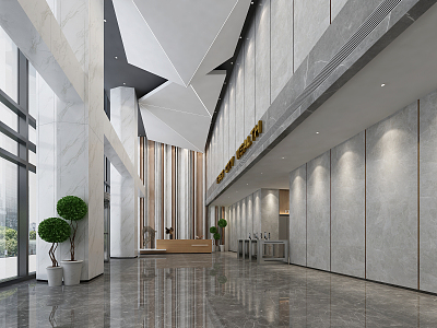 Modern Hall Foyer 3d model