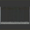 Fencing Structures With Concrete Posts And Metal Railings For Outdoor Security And Decoration