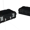 Two Black Hard Shell Storage Cases With Secure Latches And Durable Design 3d model