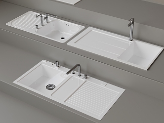 Bathroom basin integrated basin ceramic basin 3d model