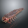 Fierce Fantasy Creature Character With Multi Legs Large Mandibles and Red Textured Skin