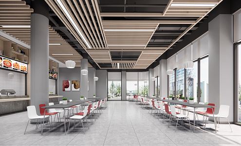 Modern Restaurant Canteen 3d model