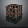 Red Brick Building With Multiple Floors And Ground Floor Glass Storefront Windows