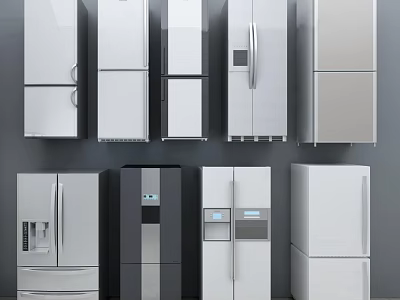 Various Modern Refrigerators And Freezers With Double Door Water Dispenser Designs 3d model