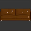 Modern Brown Leather Sofa with Simple Design and Metal Legs