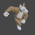 Playful Muscular 3D Cartoon Dog Character Running In Dynamic Energetic Pose