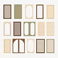 Various Wardrobe Doors With Arch Panel Mesh Louver Designs In Brown Green Beige Colors