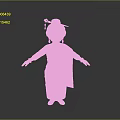 Elderly Woman in Purple Sari with Decorative Headpiece Smiling Arms Outstretched