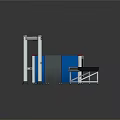 Modern Blue Security Screening Gate With Metal Frame And Conveyor Belt