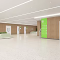 Modern Hospital Outpatient Clinic Lounge With Greenery And Sofas