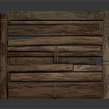 Rustic Wooden Pallet Structure With Weathered Slats And Solid Wooden Frames