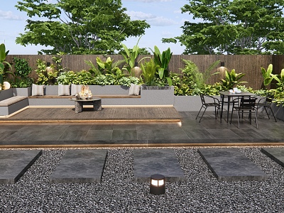 Roof Garden Modern Garden 3d model