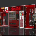 Coca Cola Red Commercial Equipment Exhibition Booth With Vending Machines And Posters