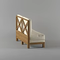 Beige Two Seater Sofa With Linen Upholstery And Wooden Frame For Modern Living Space