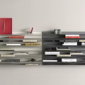 Simple bookshelf wall-mounted 3d model