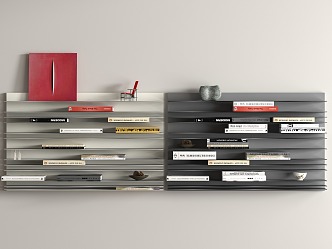 Simple bookshelf wall-mounted 3d model