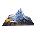 Scenic Muztagh Ata Photo Spot With Snow Capped Mountains And Yellow Signpost