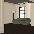 Modern double sofa floor lamp 3d model