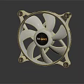 Be Quiet Efficient Cooling Fan With White Blades And Square Frame Design 3d model