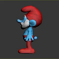 Smurf Plush Toy Character With Red Hat White Beard Blue Body And Red Pants