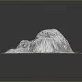 Snowy Mountain Terrain 3D Model with Square Base and Detailed Surface 3d model