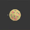 Yellow Umbrella With Pink Floral Pattern And Matching Smaller Umbrella Accessory